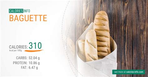 baguette calories 100g.